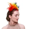 Kvinna Feather Hair Hoop Bride Head Band Återanvändbart parti Formell hatt Huvudbonader Opp -paket med hög kvalitet 0112