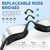 Findway lunettes de natation pour adultes Protection UV plaquette de nez en Silicone souple remplaçable Anti-buée étanche hommes femmes lunettes de natation 240111