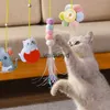 Cat Toys 1/3/5pcs Pet Cat Interactive Toy Elastic Cat Scratch Linia Zaneleżka drzwi Wiszące zabawne zabawki Pet Gra zwiastun