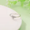Anéis de cluster 2024 Sparkling Heart Solitaire Ring 925 Sterling Silver Casamento Original para Mulheres S925 Fine Jewelry Bague Femme