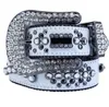 Designer Belt Simon Belts For Men Women Shiny Diamond Belt High Quality Soft Artificial Leather Hållbar Multicolour med bling strass