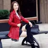 Women's Leather 2024 Jacket Mid-length Autumn And Winter Warm Coat Thickened Fashion Casual Comfortable Trench