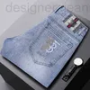 Jeans para hombres Diseñador Pie pequeño Slim Fit Algodón Elástico Bordado Diseñador Otoño e invierno Nueva calidad Pies Pantalones largos Moda JUXW