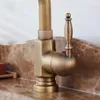 Robinets de lavabo de salle de bains, robinet de cascade de lavabo Antique, mitigeur à poignée unique, robinet de bain en laiton