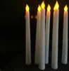 50st LED Battery Operated Flickering Flameless elfenben Taper Candle Lamp Candlestick Xmas Wedding Table Home Church Decor 28cmh S9997874