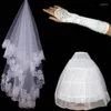 Voiles de mariée en stock, jupons pour accessoires de mariage, sous-jupe Crinoline, jupons/gants/voiles/personnalisés