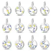 925 Sterling Silver Twelve Constellations Luminous Charms Beads Fit Pando Original Bracelets Fine DIY Birthday Jewelry Gifts