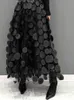 Qing Mo Polka Dot Women Skirt Black Spring Summer Korean Fashion Trend Patchwork Mesh Streetwear Dress ZXF1016 240112