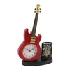 Horloges murales Réveil de bureau Vintage Forme de guitare Base stable ABS alimenté par batterie avec porte-crayon pour chambre à coucher