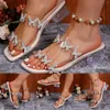 Slippers Dames Beach Hollow Casual Low Heel Butterfly Crystal Ballerina House for Women