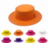 Bérets femmes hiver coloré Fedora chapeau plat haut large bord laine Jazz hommes Panama Trilby casquette tendance Gambler Whole3034008