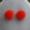 Stud Küpe Kabarık Kürk Kürük Kadın Pom Ball Aksesuarları 4cm
