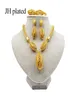 Brincos colar luxo feminino dubai 24k cor ouro conjuntos de jóias índia etiópia africano noiva presentes de casamento anel pulseira1024023