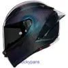 Kask Agv Fiber Pista Pista Karbon Chameleon Track Motosiklet Tam Eşit Tide Sun Moon Buz Mavisi Cobo