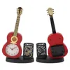 Wall Clocks Desk Guitar Clock Alarm Multifunctional Decorative Rugged With Pen Holder Pencil Sharpener For Home