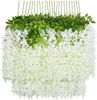 Flores decorativas 12 pacotes de glicínias artificiais para decoração de casamento em casa pendurado flor falsa guirlanda hera planta de videira