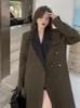 Trench da donna Cappotto lungo 2024 Primavera Autunno Colletto su misura per le donne Moda di strada Impiombato Elegante Stile Inghilterra Donna