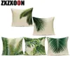 Poduszka poduszka bawełniana bawełniana lniana dekoracyjne poduszki potwora liść palmowa tropikalna zielona roślina poduszka do sofy Liv5750658