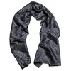 Foulard en soie à la mode, bande de luxe de styliste pour hommes et femmes, châle Paisley noir, Bandanna Flulard, silencieux Pashmina Barry. Wang A-1022 240111