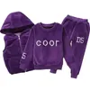 winter girls tracksuit Autumn Toddler Teenager Clothes tiger velvet jacket hoodie Pant Children Kids 8 9 10 11 12 year 240111