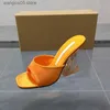 Sandali Scarpe da donna 2023 Nuove pantofole con tacco a forma di cristallo trasparente in PVC per le donne Capispalla estiva Pantofole con tacco alto T240112