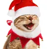 Coleiras para cães Natal Coleira para animais de estimação Puppy Neckwear Fontes para festas Kitten Bell Poliéster Cat Holiday Scarf