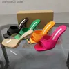Sandalias Zapatos de mujer 2023 Nuevo PVC Transparente con forma de cristal Zapatillas de tacón para mujer Ropa de verano Moda Zapatillas de tacón alto T240112