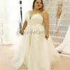 Beautiful Plus Size Light Chamagne Wedding Dress 2024 Sexy V Neck Floor Length Tulle Bohemian Lace Wedding Gowns Elegant Backless Country Boho Bride Dress Elegant