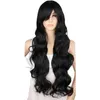 Wigs QQXCAIW Long Curly Cosplay Wig Party Women Natrual Black 70 Cm High Temperature Synthetic Hair Wigs