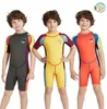 Children039s 25mm manter aquecido roupa de banho meninos neoprene maiô crianças terno de mergulho peça única roupa de mergulho curta para mergulho com snorkel 6629800
