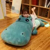 Kawaii Big Eyes Hippo Plush Dolls Stuffed Soft Animal Pillow Cute Toy Sofa Cushion Birthday Christmas Gift for Children Kid Girl 240111