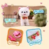 Electronic Plush Animal Robot Talking Dog Interactive Sound Control Puppy With Leash Bark Sing Song Music Toys For Kid Gifts 240111