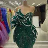 EBI 2024 ASO Dark Green Mermaned Dress da ballo con paillettes Cristalli di perline da sera Secondo ricevimento Accogliente abiti da fidanzamento di compleanno Abiti abiti DE DE HOIREE ZJ433 ES