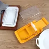 Płyty masła pojemnik serowy serwer uszczelniania przechowywania taca do przechowywania z pokrywką kuchenną zastawy stołowe do krojenia pudełka cnim