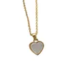 Ожерелья с подвесками ручной работы, ожерелье в форме сердца для женщин, позолоченное, винтажное, из нержавеющей стали, белая раковина, подарок ей
