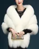 Wraps Jackets Luxury White Dark Grey Bridal Faux Fur Shawls Wedding Outerwear Jackets Brides Winter Cape Evening Wrap Warm7098819