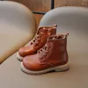 Boots Kid Shoes Girl Short Autumn Child Leather Shoe Styles For Boy Students Bara Boot Soft Sules Fashionabla