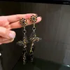 Stud Oorbellen Hyperbole Animal Voor Vrouwen Pure Doffe Zwarte Kleur Kwastjes Vlindervormige Drop Earring Super Cool Stijlvol