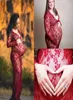Sukienka ciążowa na po strzelaniu Praph Praph Praphs Sexy v szyja koronkowa sukienka maxi sukienka plus wielkość w ciąży ubrania Q0714664982
