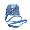 Halsbanden XKSRWE Kat Denim Controle Harnas Leash Huisdier Puppy Vest Zachte Mesh Lopen Kraag 2 Kleuren 3 Matenvaiduryd