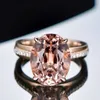 Cluster Ringe Trendy Hochzeit Rose Gold Farbe Kristall Oval Champagner Party Schmuck Für Frauen Mädchen Geschenk Tropfen