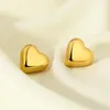 Stud Earrings 2024 316L Stainless Steel Statement Heart Hypoallergenic 16K Gold Plated Fashion Jewelry
