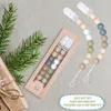 Schnuller für Jungen und Mädchen, Silikonperlen, Paci-Clip, Zahnen, Erleichterung, Beißring, Spielzeug, Soothie Chewbeads, Baby-Binky-Halter für Dusche, Geschenk, Weihnachten, 2 Stück (grün-grau)