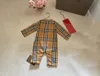 Designer Baby Boys Plaid Rompers Kleinkind Kinder Gitter Langarm -Overall -Anlagen Kind für Kinder Baumwollklettern Sets S1024