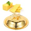 Louça conjuntos de manteiga prato com tampa recipiente queijo keeper requintado titular sobremesa prato bandeja placa de ferro frutas redondas