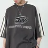 Y2K Korean Men Streetwear Letter Graphic Acubi Harajuku Egirl Short Sleeve T-Shirts Grunge Aesthetics Oversized Tops Alt Clothes 240112