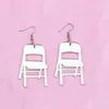 Dingle örhängen färgglad rolig stol för kvinnor flickor enkel tecknad spegel geometrisk mode akryl