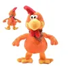 鶏肉教育のおもちゃエレクトロニックダンスチキンおもちゃインタラクティブなぬいぐるみ歌う柔らかい楽しいルースター240111