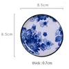 Table Mats Round Ceramic Tea Cup Mat Blue And White Porcelain Teacup Pad Insulating Chinese Style Household Set Accessory