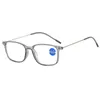 Solglasögon anti-blå lätta läsglasögon full ram för män och kvinnor strålningsskydd kvadrat optisk dator till 4.0